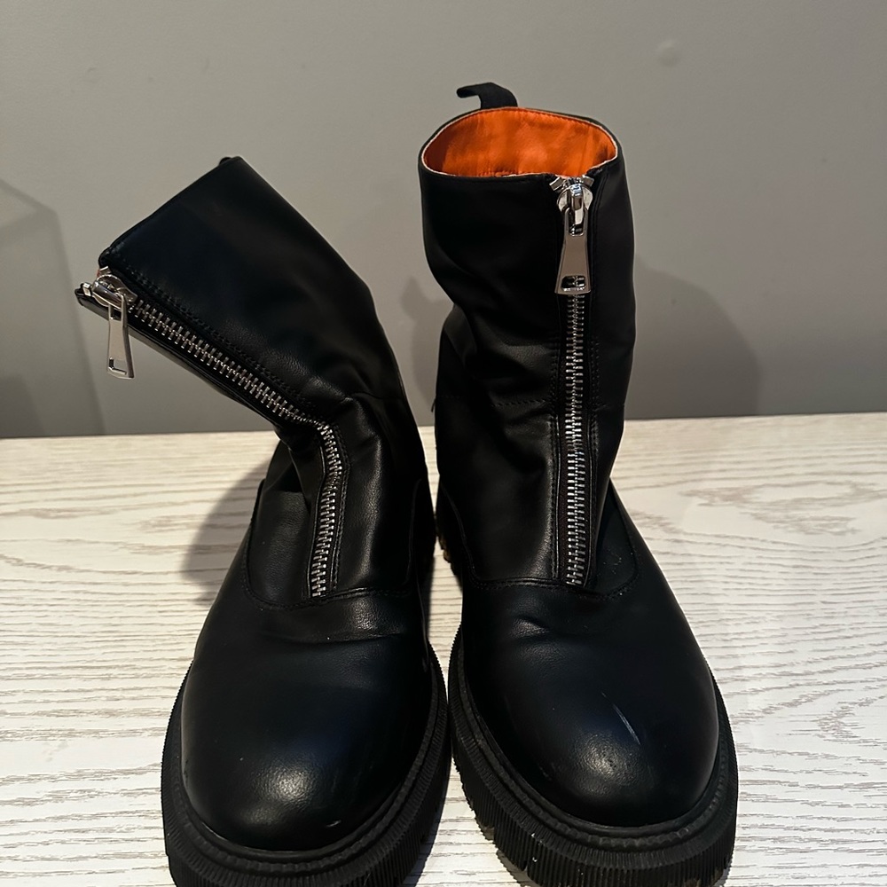French Connection Black Boots with Rugged Sole
